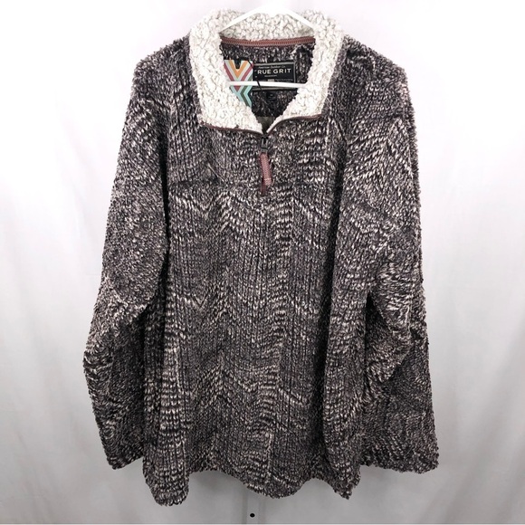 True Grit Men's 1/4 Zip Frosty Tribal Cord Pullover Sage Size XXL